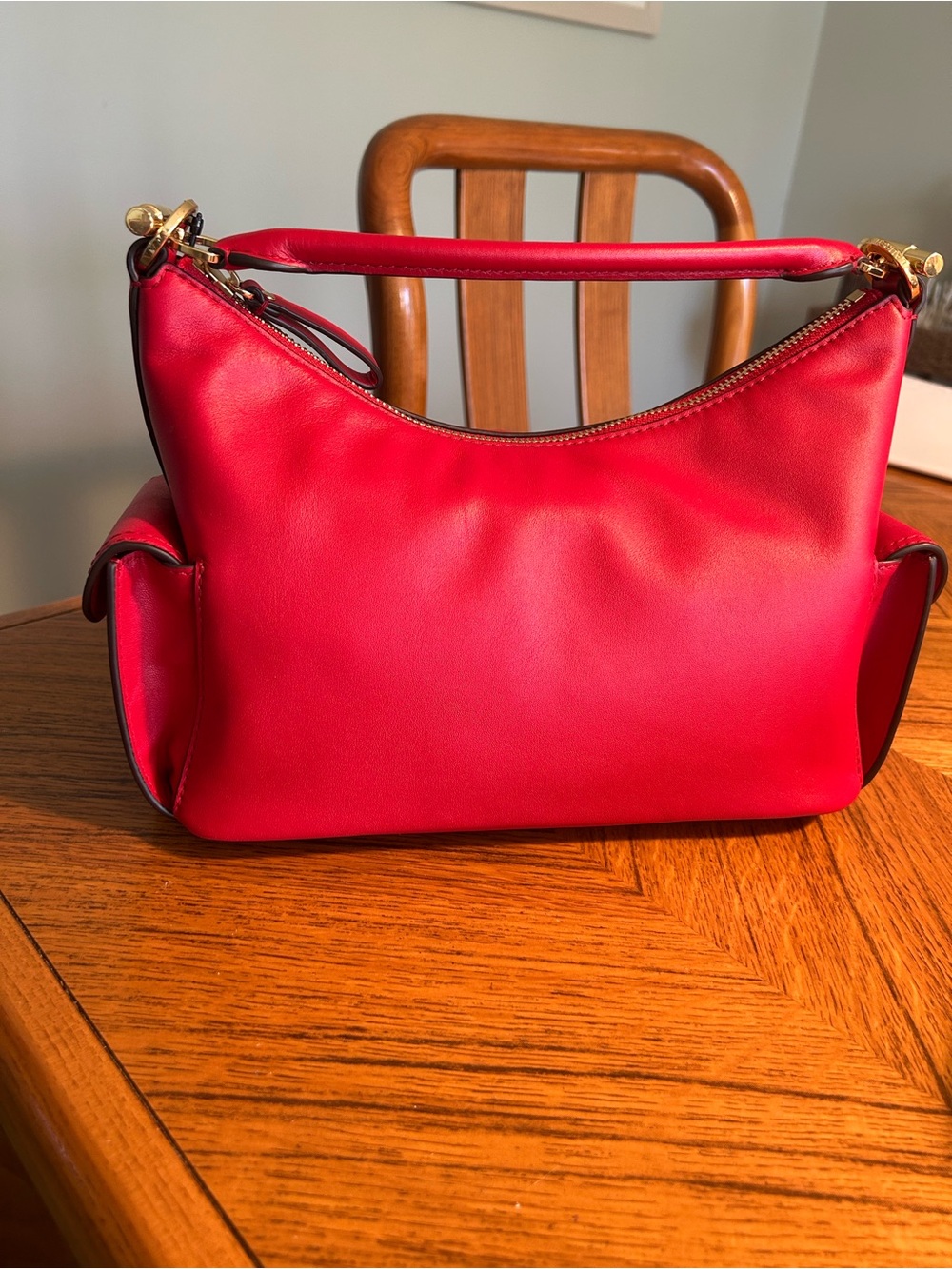 New Ralph Lauren Red Leather Shoulder Bag - Picture 4 of 12